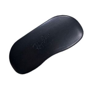 Ray Ban Sunglasses Eyeglasses Black Leather Clamshell Velvet Lining Hard Case